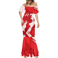 Canada Day Patriotic Maple Leaf Mermaid Dress Geometric Rocky Mountain Art Heritage 1867 Graphic