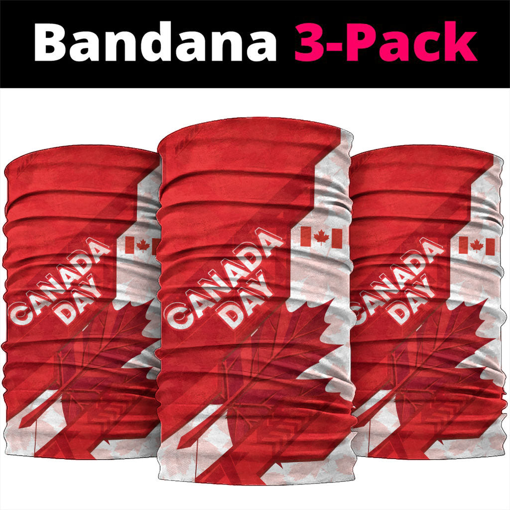 Canada Day Patriotic Maple Leaf Neck Gaiter Geometric Rocky Mountain Art Heritage 1867 Graphic