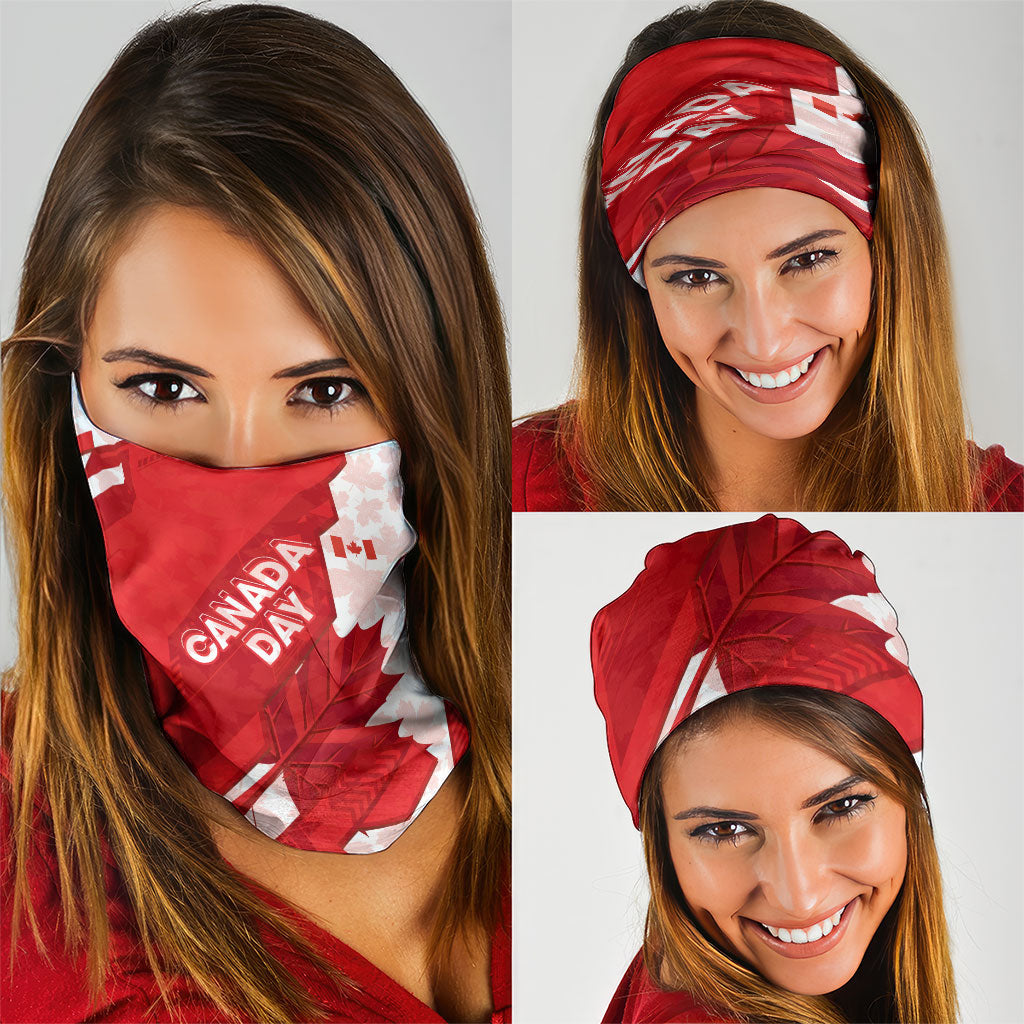 Canada Day Patriotic Maple Leaf Neck Gaiter Geometric Rocky Mountain Art Heritage 1867 Graphic