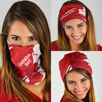 Canada Day Patriotic Maple Leaf Neck Gaiter Geometric Rocky Mountain Art Heritage 1867 Graphic