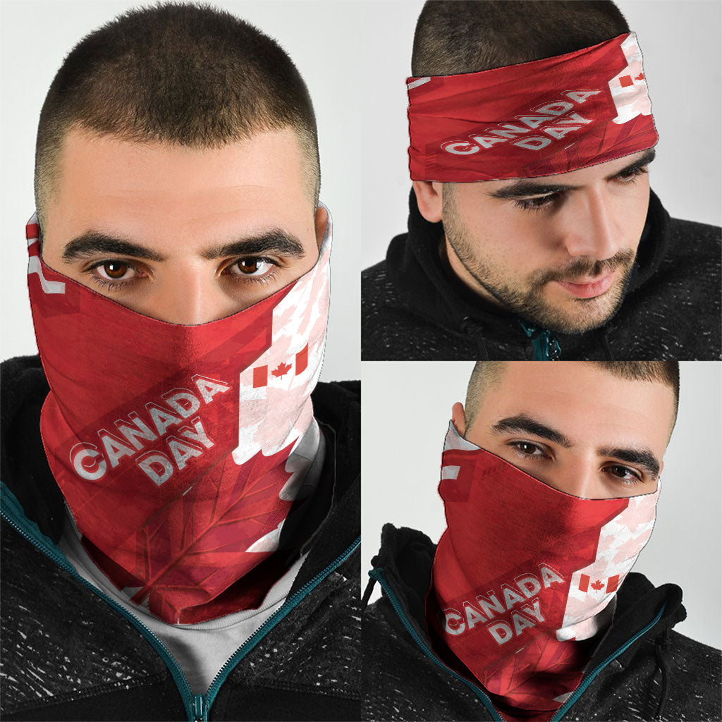 Canada Day Patriotic Maple Leaf Neck Gaiter Geometric Rocky Mountain Art Heritage 1867 Graphic