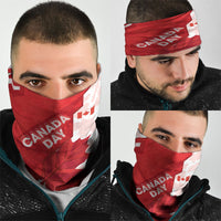Canada Day Patriotic Maple Leaf Neck Gaiter Geometric Rocky Mountain Art Heritage 1867 Graphic