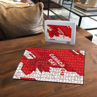 Canada Day Patriotic Maple Leaf Puzzle Geometric Rocky Mountain Art Heritage 1867 Graphic