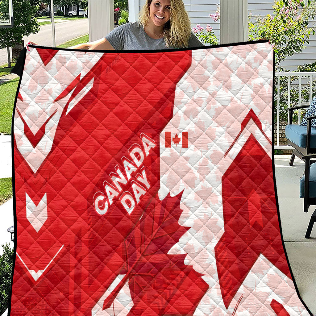 Canada Day Patriotic Maple Leaf Quilt Geometric Rocky Mountain Art Heritage 1867 Graphic