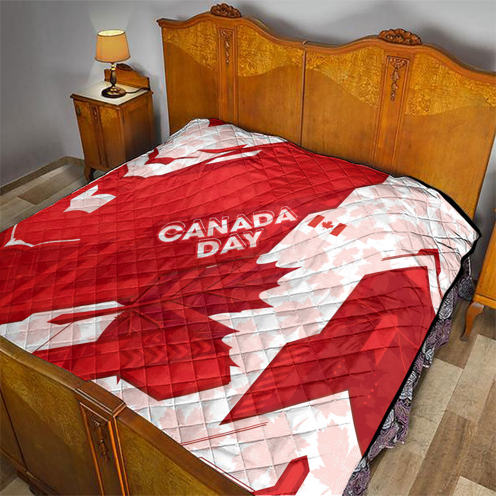 Canada Day Patriotic Maple Leaf Quilt Geometric Rocky Mountain Art Heritage 1867 Graphic