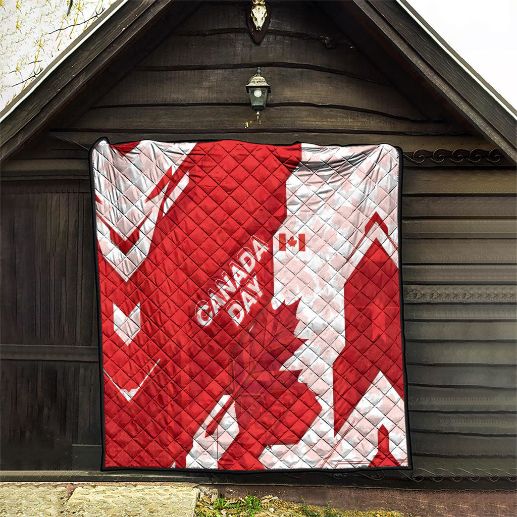Canada Day Patriotic Maple Leaf Quilt Geometric Rocky Mountain Art Heritage 1867 Graphic