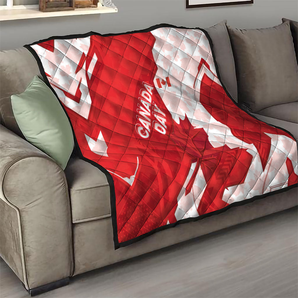 Canada Day Patriotic Maple Leaf Quilt Geometric Rocky Mountain Art Heritage 1867 Graphic