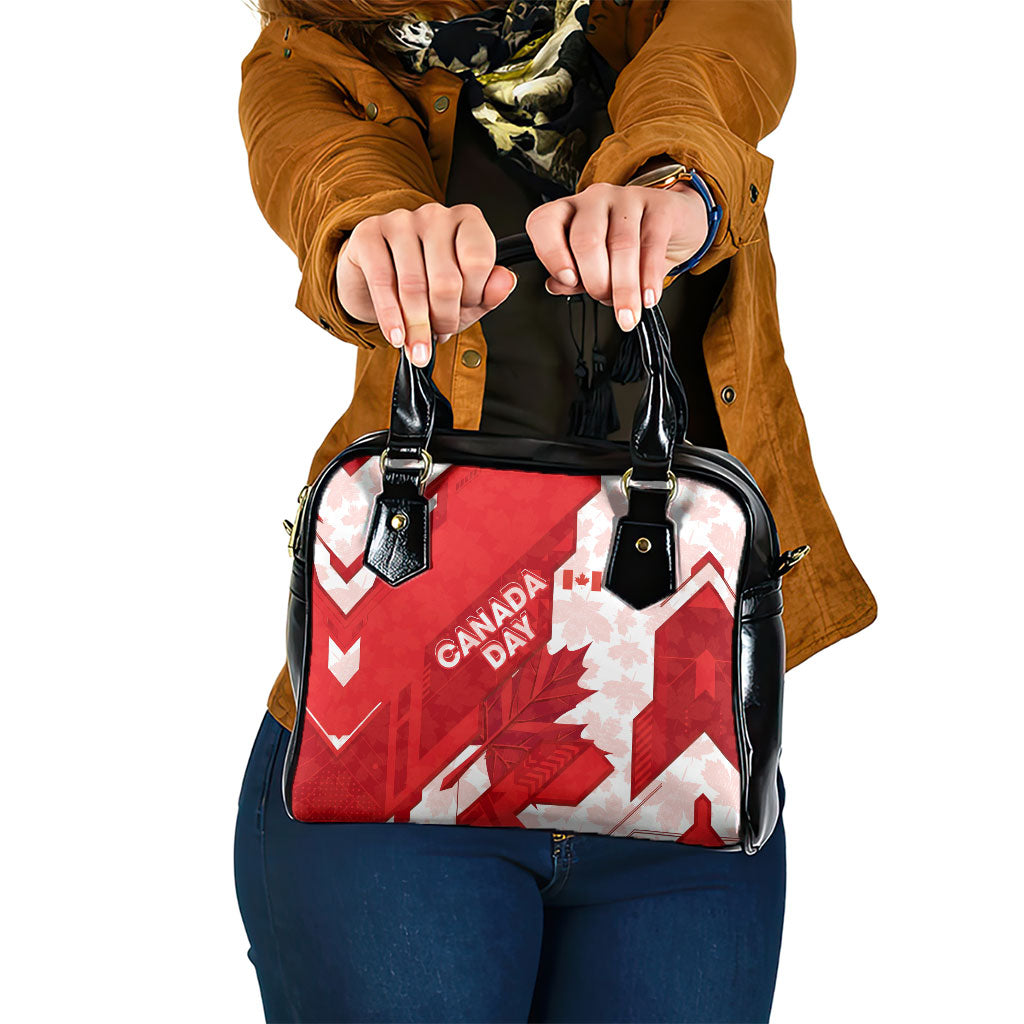 Canada Day Patriotic Maple Leaf Shoulder Handbag Geometric Rocky Mountain Art Heritage 1867 Graphic