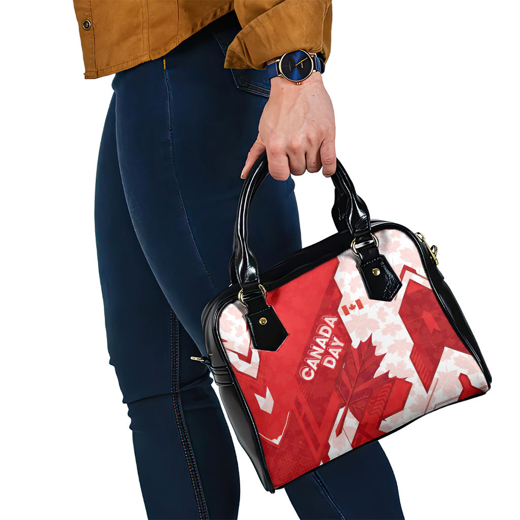 Canada Day Patriotic Maple Leaf Shoulder Handbag Geometric Rocky Mountain Art Heritage 1867 Graphic