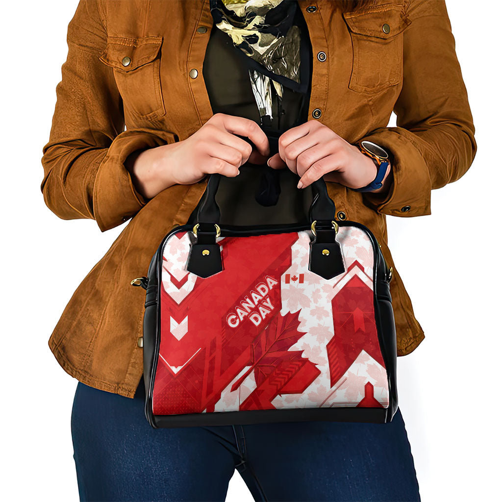 Canada Day Patriotic Maple Leaf Shoulder Handbag Geometric Rocky Mountain Art Heritage 1867 Graphic