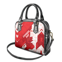 Canada Day Patriotic Maple Leaf Shoulder Handbag Geometric Rocky Mountain Art Heritage 1867 Graphic