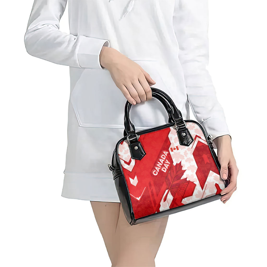 Canada Day Patriotic Maple Leaf Shoulder Handbag Geometric Rocky Mountain Art Heritage 1867 Graphic
