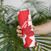 Canada Day Patriotic Maple Leaf Skinny Tumbler Geometric Rocky Mountain Art Heritage 1867 Graphic