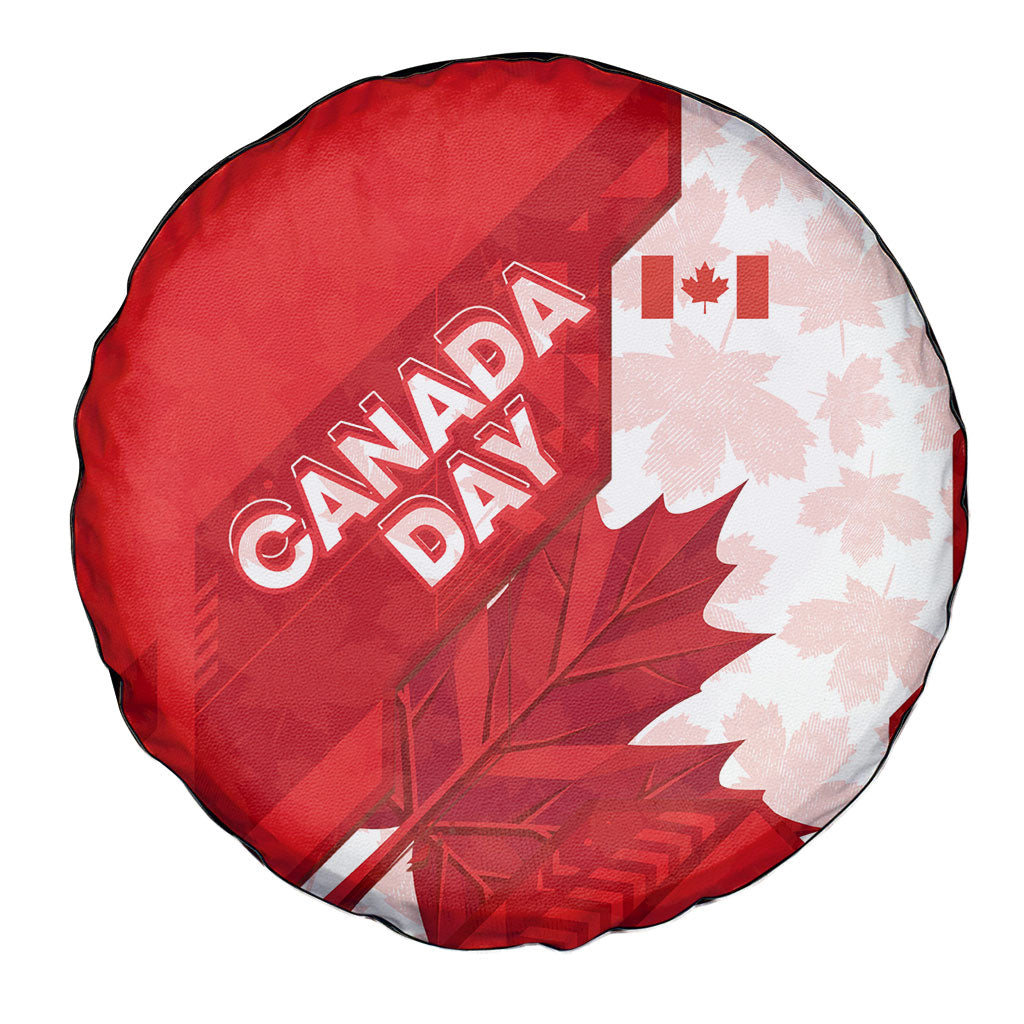 Canada Day Patriotic Maple Leaf Spare Tire Cover Geometric Rocky Mountain Art Heritage 1867 Graphic
