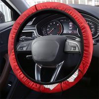 Canada Day Patriotic Maple Leaf Steering Wheel Cover Geometric Rocky Mountain Art Heritage 1867 Graphic