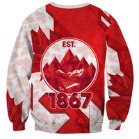 Canada Day Patriotic Maple Leaf Sweatshirt Geometric Rocky Mountain Art Heritage 1867 Graphic