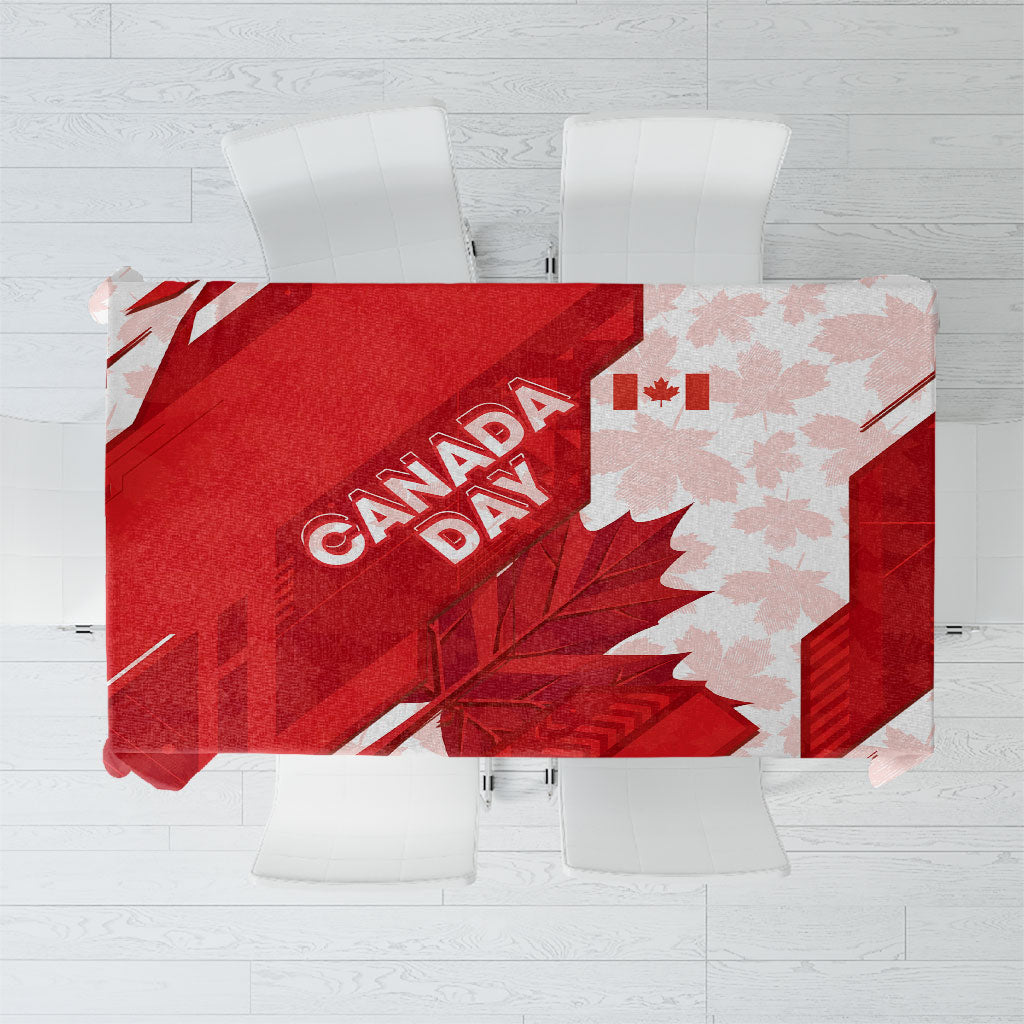 Canada Day Patriotic Maple Leaf Tablecloth Geometric Rocky Mountain Art Heritage 1867 Graphic