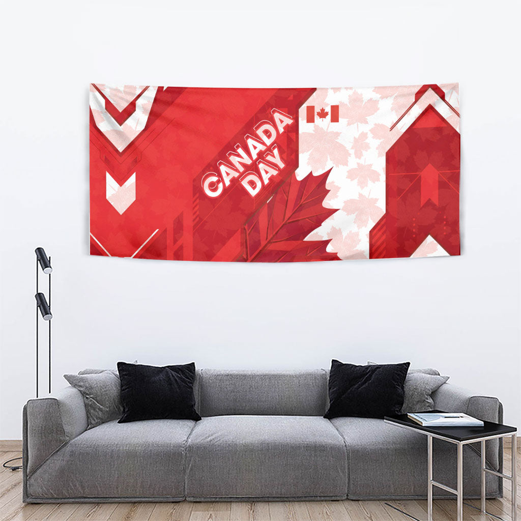 Canada Day Patriotic Maple Leaf Tapestry Geometric Rocky Mountain Art Heritage 1867 Graphic