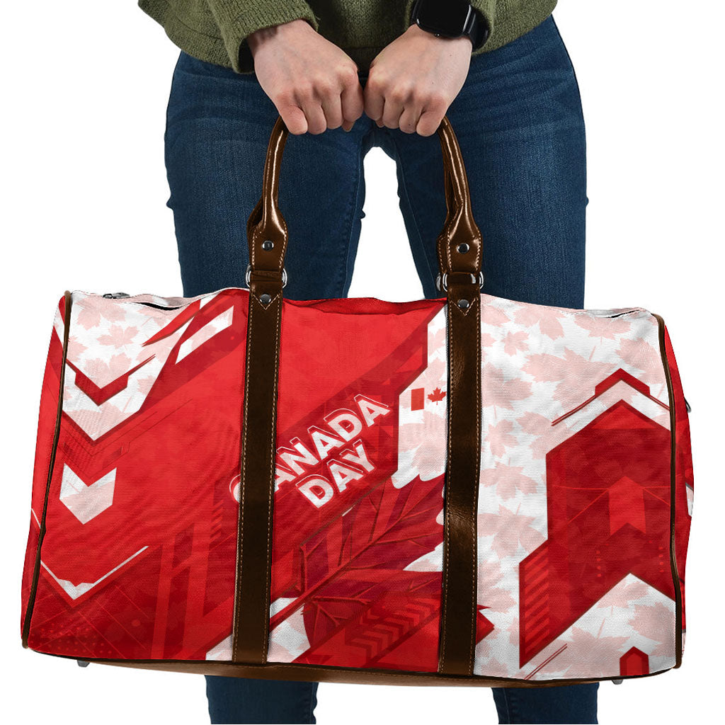 Canada Day Patriotic Maple Leaf Travel Bag Geometric Rocky Mountain Art Heritage 1867 Graphic