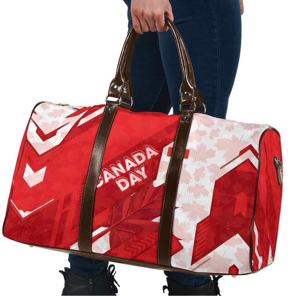 Canada Day Patriotic Maple Leaf Travel Bag Geometric Rocky Mountain Art Heritage 1867 Graphic