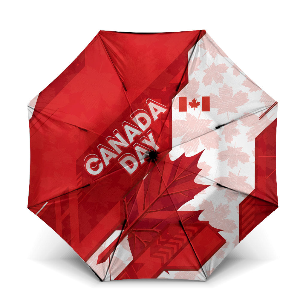 Canada Day Patriotic Maple Leaf Umbrella Geometric Rocky Mountain Art Heritage 1867 Graphic