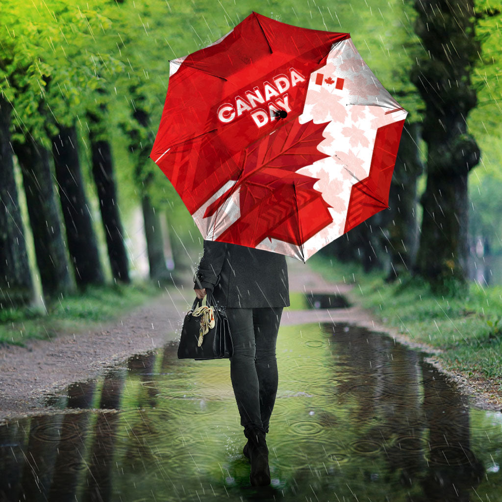 Canada Day Patriotic Maple Leaf Umbrella Geometric Rocky Mountain Art Heritage 1867 Graphic