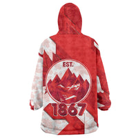 Canada Day Patriotic Maple Leaf Wearable Blanket Hoodie Geometric Rocky Mountain Art Heritage 1867 Graphic
