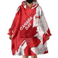 Canada Day Patriotic Maple Leaf Wearable Blanket Hoodie Geometric Rocky Mountain Art Heritage 1867 Graphic