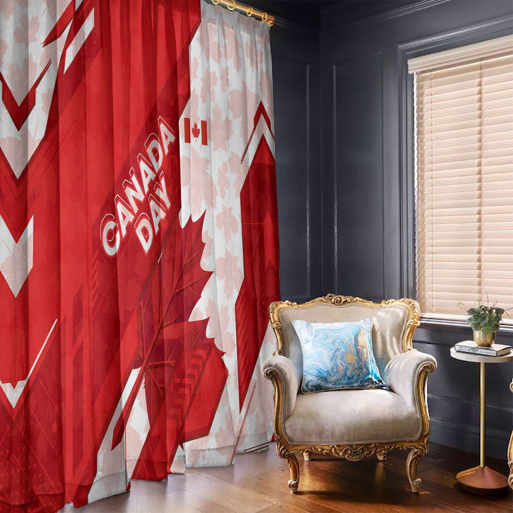 Canada Day Patriotic Maple Leaf Window Curtain Geometric Rocky Mountain Art Heritage 1867 Graphic