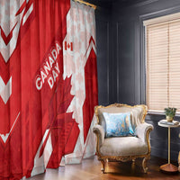 Canada Day Patriotic Maple Leaf Window Curtain Geometric Rocky Mountain Art Heritage 1867 Graphic