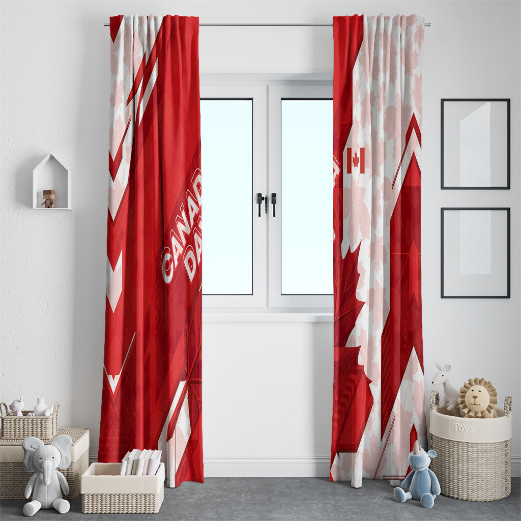Canada Day Patriotic Maple Leaf Window Curtain Geometric Rocky Mountain Art Heritage 1867 Graphic