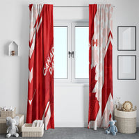 Canada Day Patriotic Maple Leaf Window Curtain Geometric Rocky Mountain Art Heritage 1867 Graphic