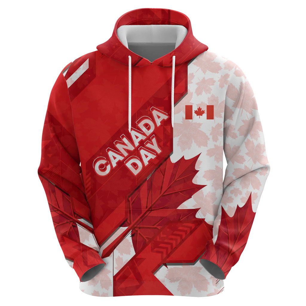 Canada Day Patriotic Maple Leaf Zip Hoodie Geometric Rocky Mountain Art Heritage 1867 Graphic