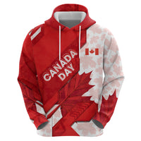 Canada Day Patriotic Maple Leaf Zip Hoodie Geometric Rocky Mountain Art Heritage 1867 Graphic