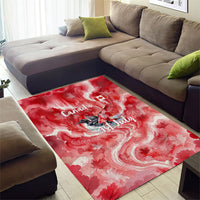 Canada Day Loon And Maple Leaf Area Rug Watercolor Nature Scenery Mari Usque Ad Mare Artistic