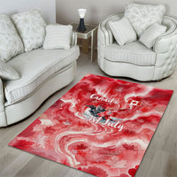 Canada Day Loon And Maple Leaf Area Rug Watercolor Nature Scenery Mari Usque Ad Mare Artistic