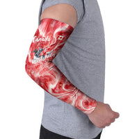 Canada Day Loon And Maple Leaf Arm Sleeves Watercolor Nature Scenery Mari Usque Ad Mare Artistic