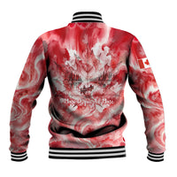 Canada Day Loon And Maple Leaf Baseball Jacket Watercolor Nature Scenery Mari Usque Ad Mare Artistic
