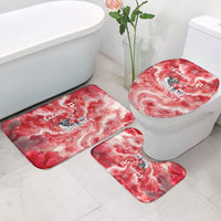Canada Day Loon And Maple Leaf Bathroom Set Watercolor Nature Scenery Mari Usque Ad Mare Artistic
