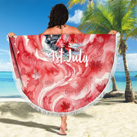 Canada Day Loon And Maple Leaf Beach Blanket Watercolor Nature Scenery Mari Usque Ad Mare Artistic