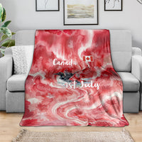 Canada Day Loon And Maple Leaf Blanket Watercolor Nature Scenery Mari Usque Ad Mare Artistic