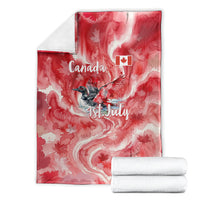 Canada Day Loon And Maple Leaf Blanket Watercolor Nature Scenery Mari Usque Ad Mare Artistic