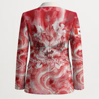 Canada Day Loon And Maple Leaf Blazer Watercolor Nature Scenery Mari Usque Ad Mare Artistic