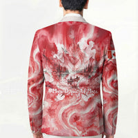 Canada Day Loon And Maple Leaf Blazer Watercolor Nature Scenery Mari Usque Ad Mare Artistic