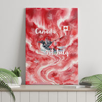 Canada Day Loon And Maple Leaf Canvas Wall Art Watercolor Nature Scenery Mari Usque Ad Mare Artistic