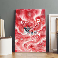 Canada Day Loon And Maple Leaf Canvas Wall Art Watercolor Nature Scenery Mari Usque Ad Mare Artistic