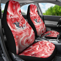 Canada Day Loon And Maple Leaf Car Seat Cover Watercolor Nature Scenery Mari Usque Ad Mare Artistic