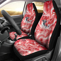 Canada Day Loon And Maple Leaf Car Seat Cover Watercolor Nature Scenery Mari Usque Ad Mare Artistic