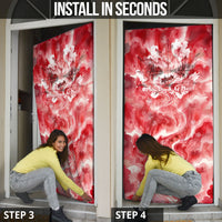 Canada Day Loon And Maple Leaf Door Cover Watercolor Nature Scenery Mari Usque Ad Mare Artistic
