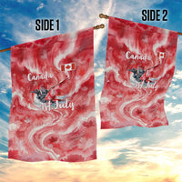 Canada Day Loon And Maple Leaf Garden Flag Watercolor Nature Scenery Mari Usque Ad Mare Artistic